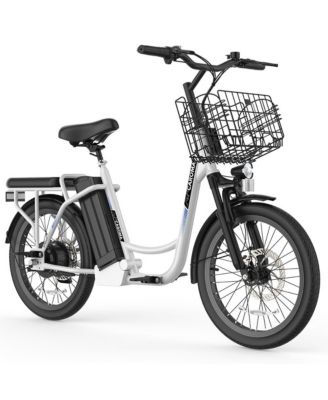 Peak 800W Electric Scooter with Seat, 20" Tire Electric Bike with 48V Removable Battery, Up to 30Miles & 20MPH, Basket&Adjustable Seat