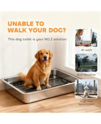 27.6 in. heavy-duty stainless steel Dog Potty Tray in Silver