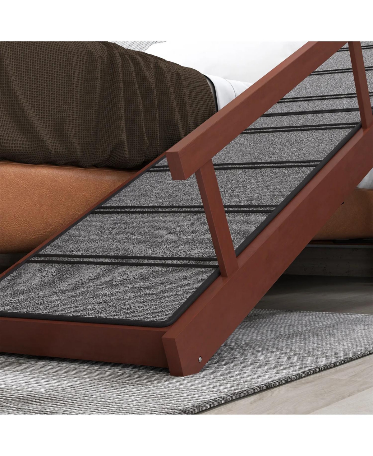Aostirmotor Wooden Dog Ramp for Outdoor & Indoor in Brown