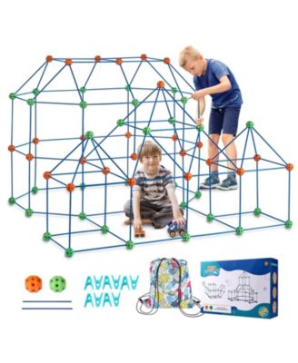 Kids Fort Building Kit with 180 Piece Construction Set for Creative STEM Play