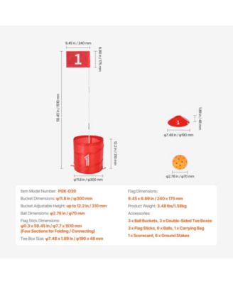Backyard Golf Game, 3-Hole Chipping Practice Set for Family, Adults & Kids, Portable Outdoor Golf Game for Lawn, Yard or Beach