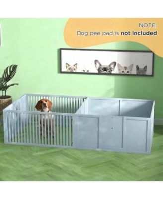 Extra Large 81" Whelping Box with Two-Room Design for Dogs in Light Grey