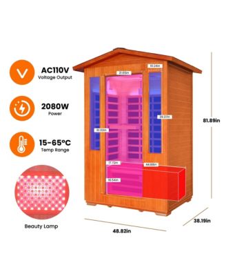 Infrared Sauna Room with 8 Heaters, 2000W, Fir & Red Cedar