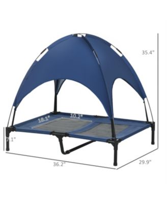 Elevated Portable Dog Cot with Pad and legs in Dark Blue