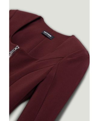 Women's Zip-Front Structured Top