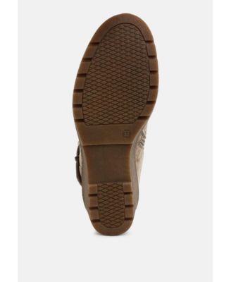 Womens Big horn Faux Fur Harness Boots