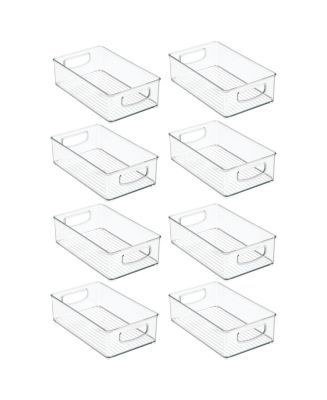 mDesign Small Plastic Kitchen Storage Container Bin with Handles, 8 ...