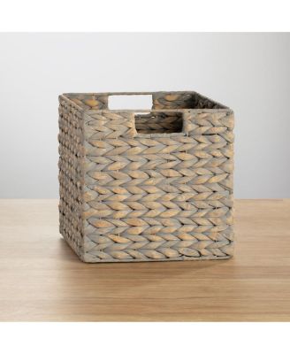 Woven Hyacinth Kitchen Storage Organizer Basket Bin, 8 Pack, Gray Wash