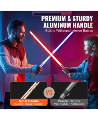 Gold Light Up Sword with 12 RGB Colors & Sound, Rechargeable Toy