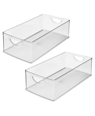 iDesign Plastic Kitchen Cabinet Storage Bins - Set of 2 - Clear