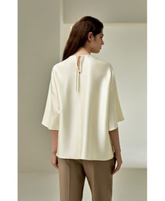 Women's Relaxed Silk Crewneck Blouse