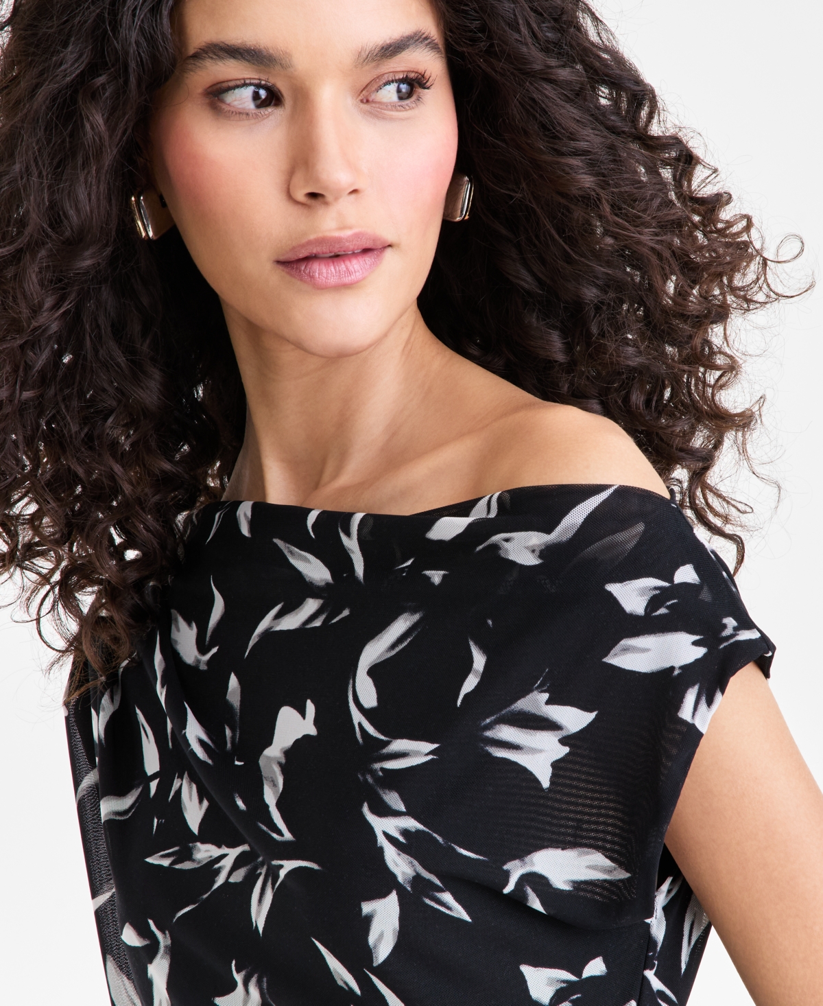 I.n.c. International Concepts Women's Short Sleeve Asymmetric Knit Top, Macy's Exclusive