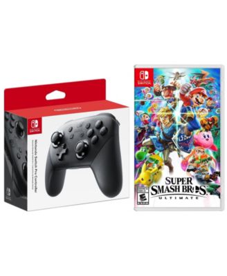 Super Smash Bros Ultimate and Pro Controller Bundle for Switch