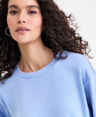 Women's Off-Duty Long-Sleeve Bubble-Hem Sweatshirt