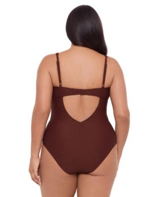 Women's S3 Smoothing Grid Texture Underwire One-Piece Swimsuit