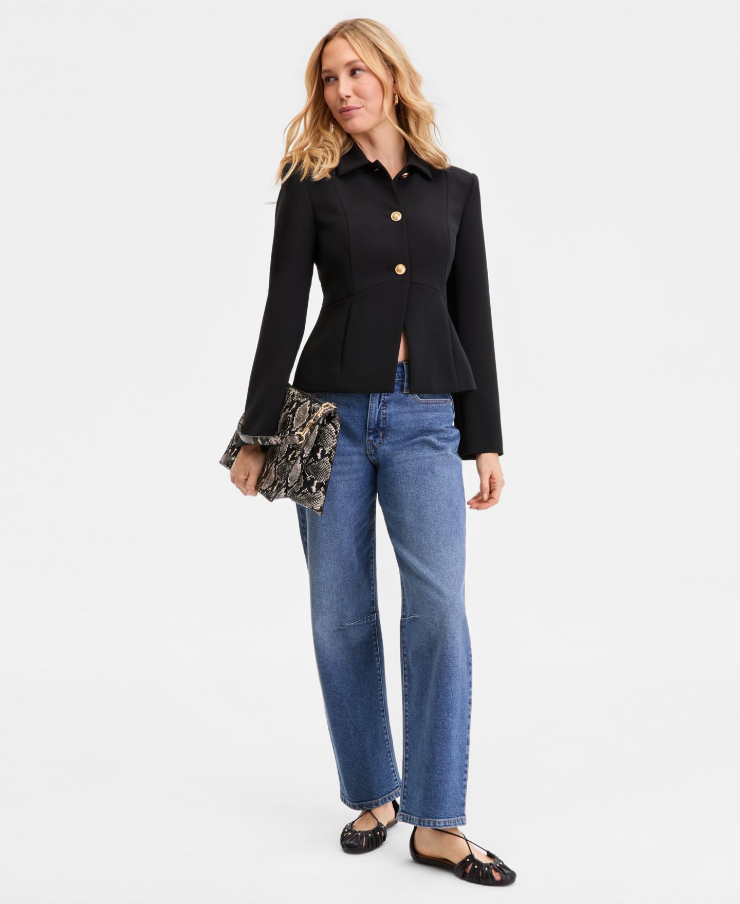 Женский пиджак I.N.C. International Concepts Fitted Blazer, цвет: Глубокий чёрный — фото 2
