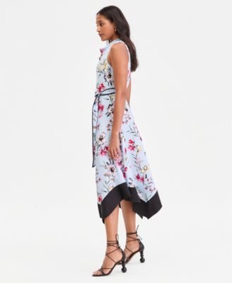 Women's Sleeveless Floral Cowl-Neck Dress