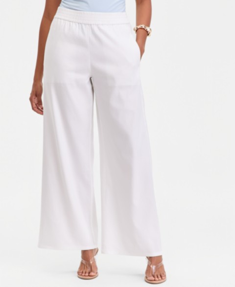 Женские брюки I.N.C. International Concepts Women's Linen-Blend Wide-Leg Pull-On Pants