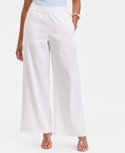 I.N.C. International Concepts Women's Linen-Blend Wide-Leg Pull-On Pants
