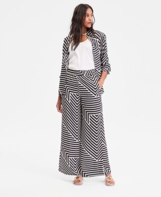 Women's Printed Pull-On Wide-Leg Pants