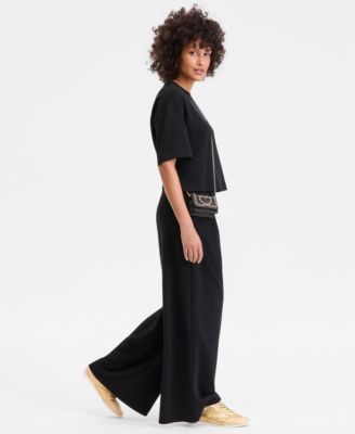 Women's Pleat-Front Wide-Leg Sweatpants