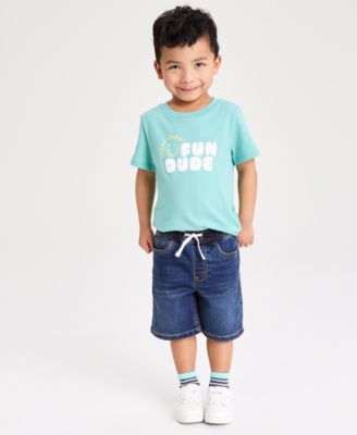 Boys 12M-5T Super Soft Stretch Knit Denim Shorts