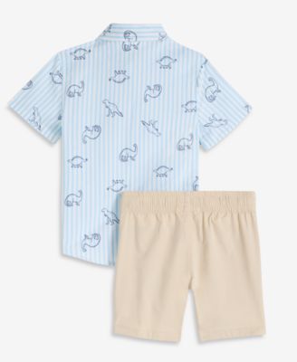 Epic Threads Toddler Boys' 12M-5T Cotton Printed Shirt & Shorts, 2-Piece Set