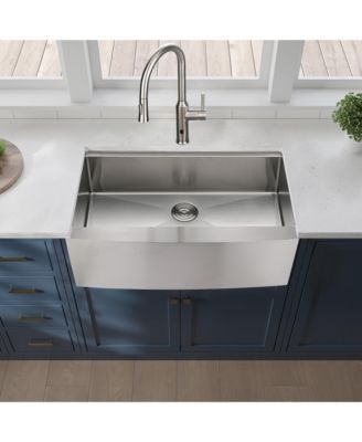 33x22x10inch Farmhouse Apron Single Bowl Kitchen Sink Stainless Steel Workstation