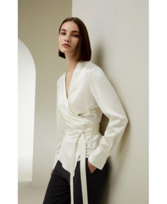 Women's Silk Wrap Blouse