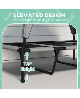 Elevated Dog Bed with Canopy, Raised Outdoor Pet Bed for Camping