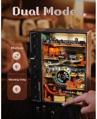 3D Puzzle, Electric Marble Run Model Kits, Parallel World Hip-hop Street, Desk Decoration, Building Sets for Adults Boys Girls Birthday Gifts