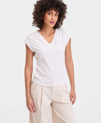 Women's Cap-Sleeve V-Neck T-Shirt