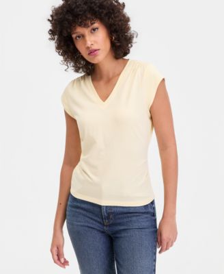 Women's Cap-Sleeve V-Neck T-Shirt