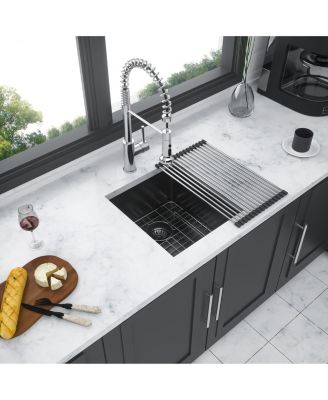 Gunmetal Black Undermount Kitchen Sink 16 Gauge T304 Nano Stainless Steel Single Bowl
