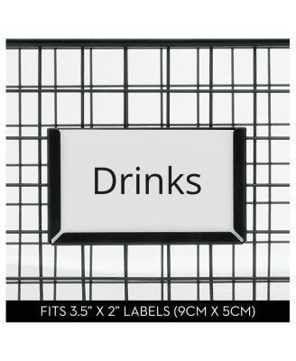 Metal Pantry Basket with Label Plate - Set of 2 - Matte Black