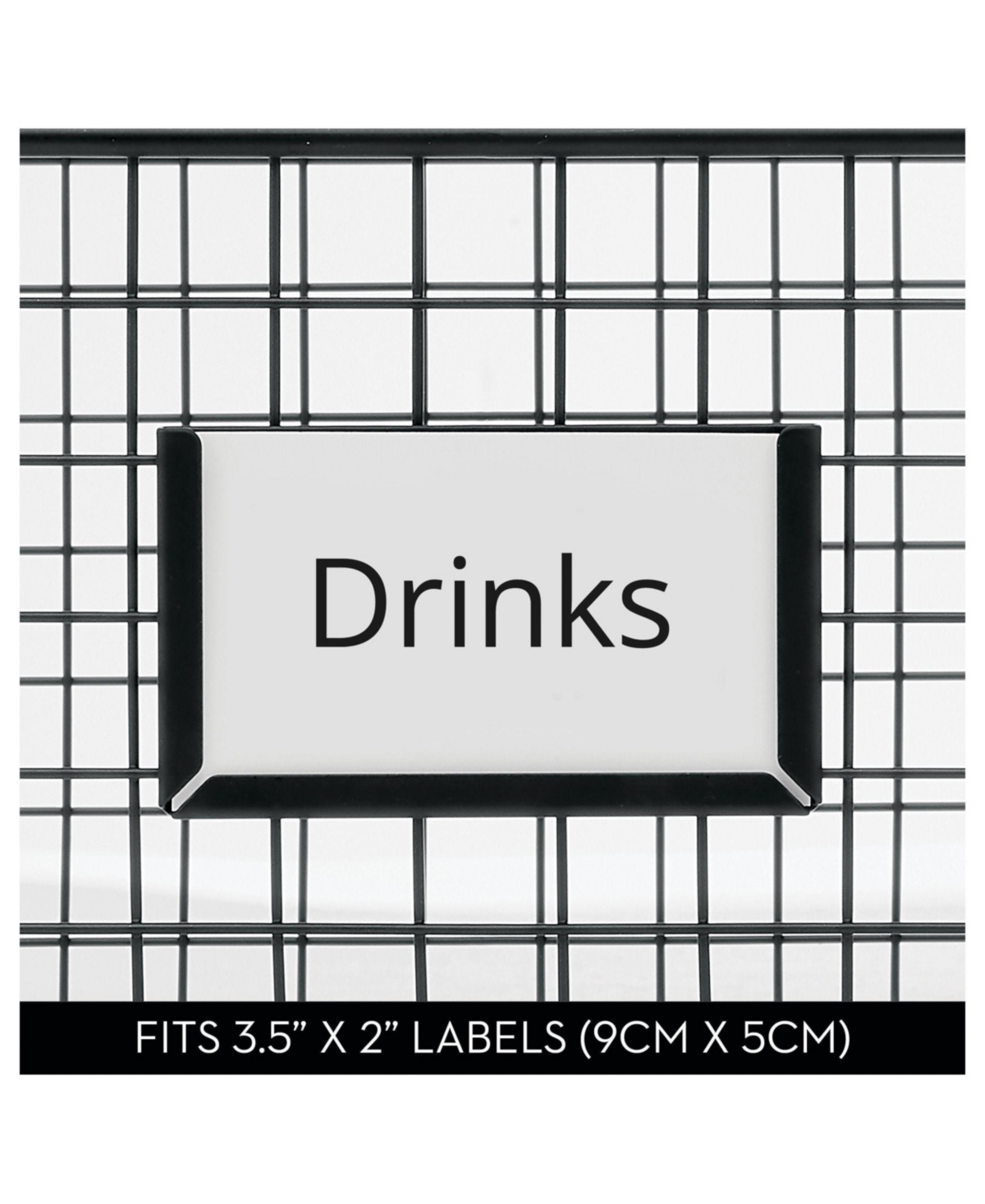 mDesign Metal Pantry Basket with Label Plate - Set of 2 - Matte Black