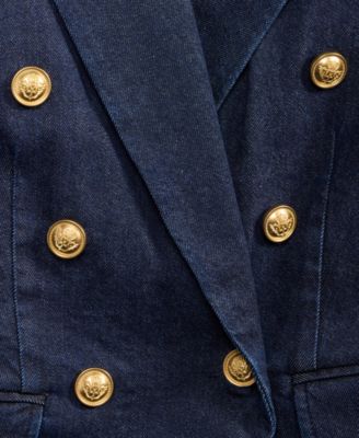 Women's Double-Breasted Denim Blazer