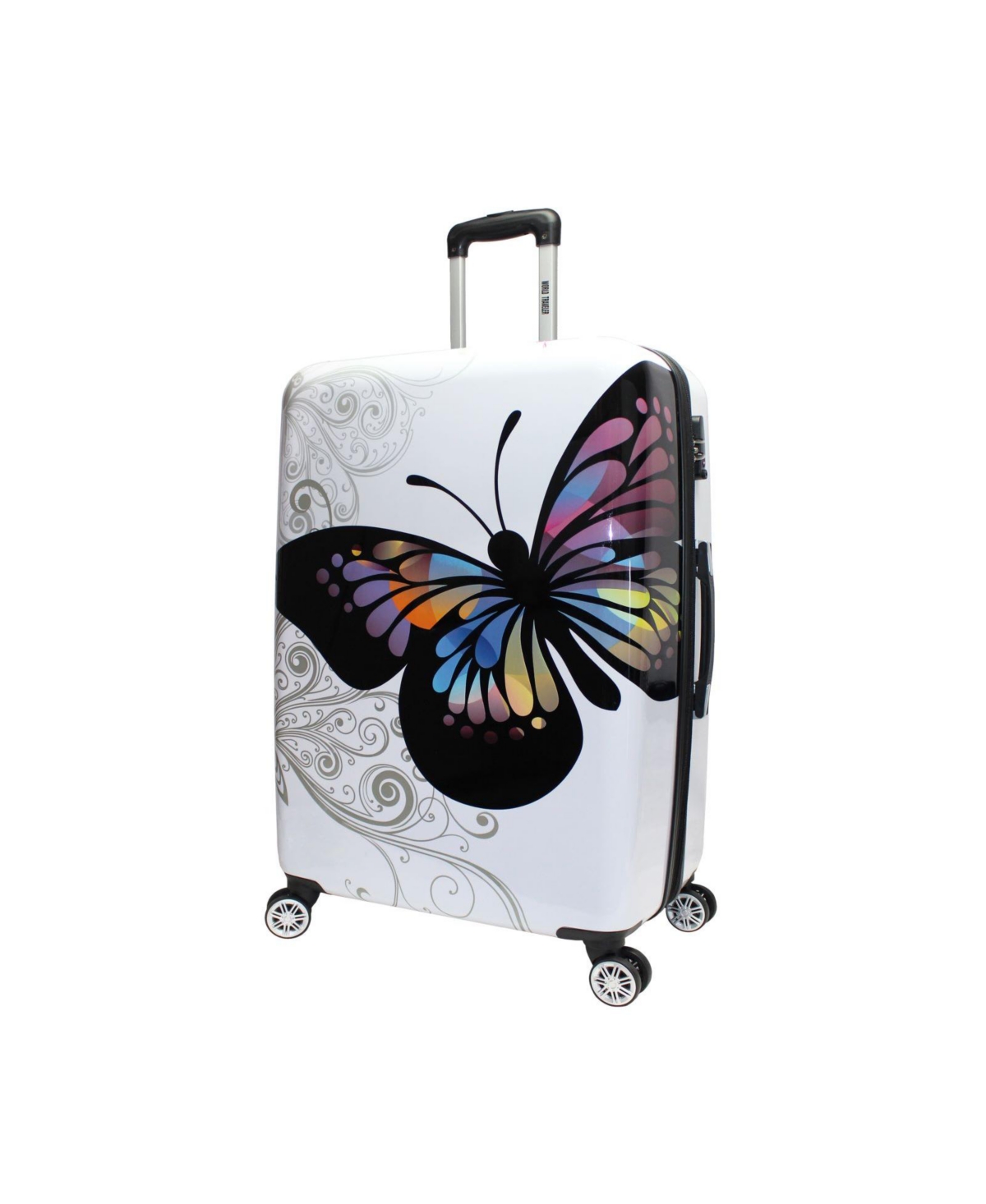 World Traveler Butterfly 26-Inch Hardside Medium Checked Expandable Spinner Luggage