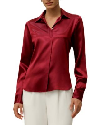Women's Elegant Silhouette Silk Shirt