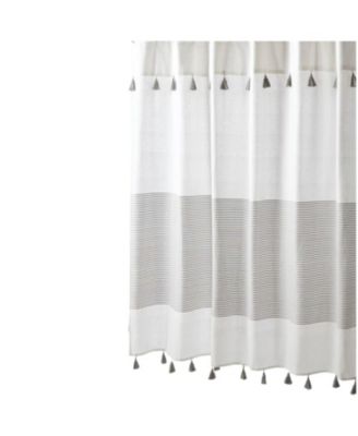 72-inch and White Stripes Cotton Shower Curtain