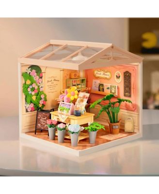 3D Puzzles DIY Miniature Dollhouse Fresh Flower Shop Flower Shop Building Set Toys Playset Decorative Ornaments