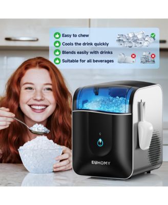 35-lb Ice Per day Nugget/Pebble Ice Maker with Auto-Cleaning and Ice Storage in Black