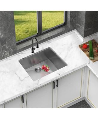 21x18x9 Inch Undermount Stainless Steel Kitchen Sink 16 Gauge 304 Single Bowl With Drain Assembly