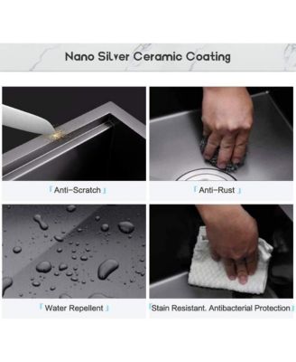 33x22inch Matte Black Farmhouse Kitchen Sink Stainless Steel Single Bowl Workstation Accessory Kit