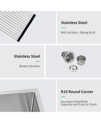 33x22x9inch Stainless Steel Kitchen Sink Drop In Single Bowl 16 Gauge Topmount