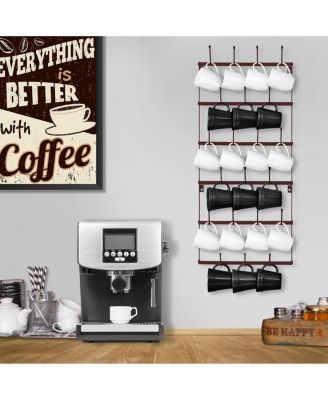 Small 6-Tier Metal Mug Rack Organizer - for Home, Kitchen & Bar, Coffee Station (Holds 21)
