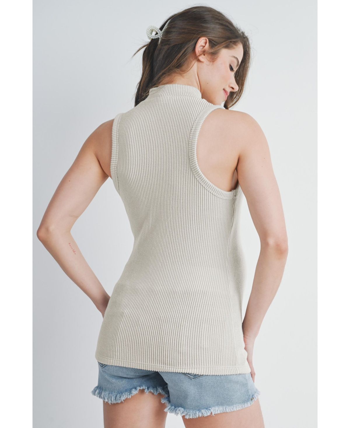 Hello Miz Maternity Sleeveless Mock Neck Tank Top