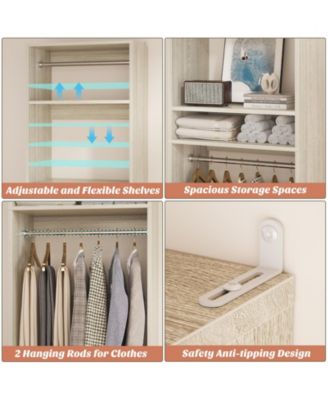 Closet System with 2 Hanging Rods