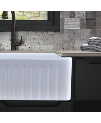 36x20inch Fireclay Farmhouse Kitchen Sink Reversible Grid Strainer 10 Inch Deep