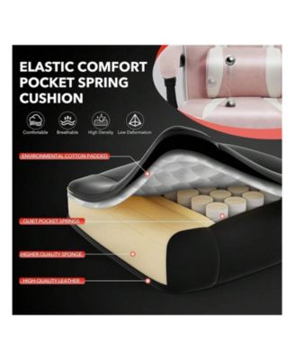 Video Gaming Chair With Massage Lumbar Support And Footrest Height Adjustable Big And 50.3inch Tall Ergonomic PU Leather